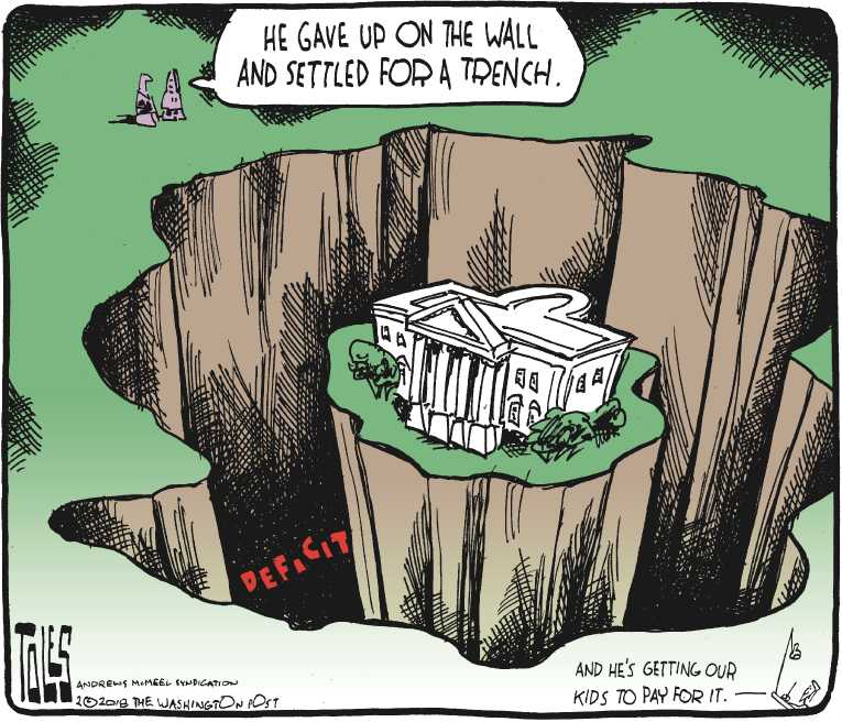 Political/Editorial Cartoon by Tom Toles, Washington Post on Trump Poll Numbers Rise