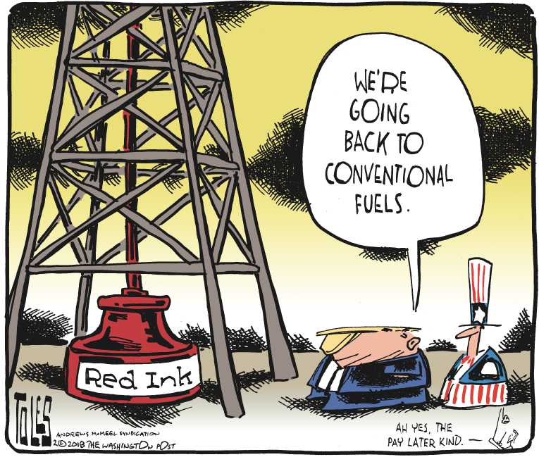 Political/Editorial Cartoon by Tom Toles, Washington Post on Entitlements Cut