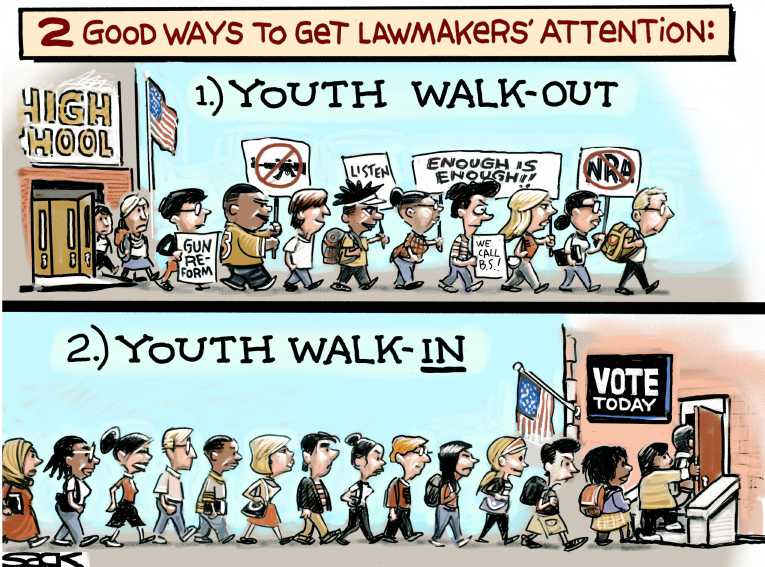 Political/Editorial Cartoon by Steve Sack, Minneapolis Star Tribune on Students Persist