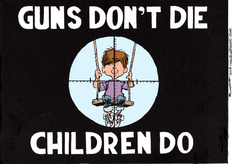 Political/Editorial Cartoon by Bill Schorr, Cagle Cartoons on Gun Legislation Stalls