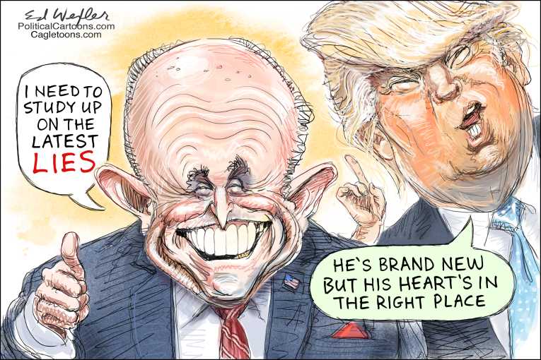Political/Editorial Cartoon by Ed Wexler, PoliticalCartoons.com on Giuliani Comes Out Swinging