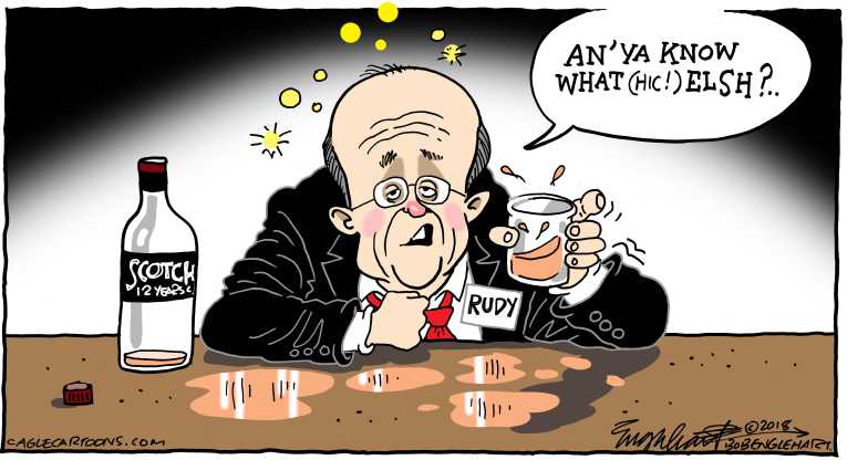 Political/Editorial Cartoon by Bob Englehart, Hartford Courant on Giuliani Comes Out Swinging