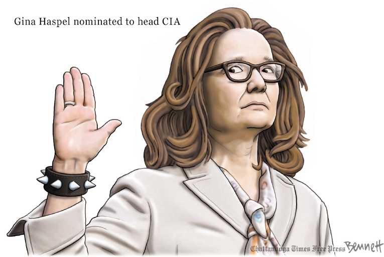 Political/Editorial Cartoon by Clay Bennett, Chattanooga Times Free Press on Waterboarder Seeks Confirmation
