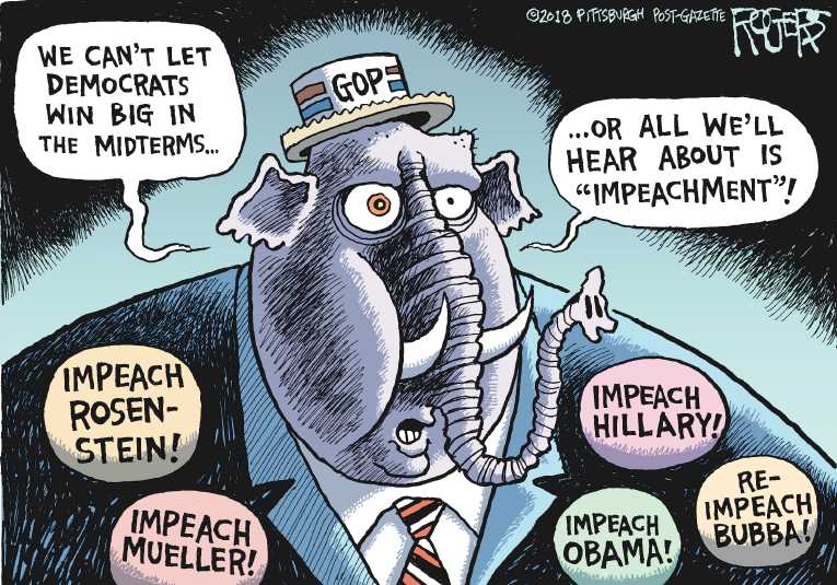 Political/Editorial Cartoon by Rob Rogers, The Pittsburgh Post-Gazette on Midterm Elections Looming