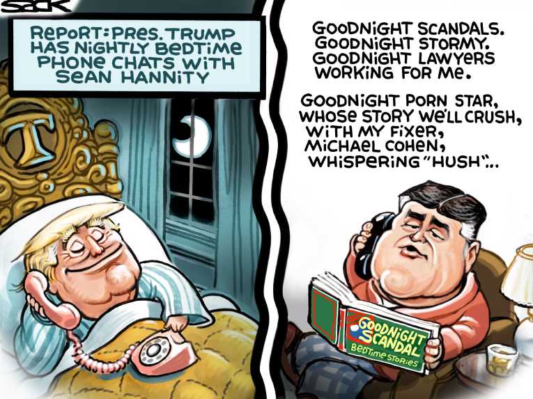 Political/Editorial Cartoon by Steve Sack, Minneapolis Star Tribune on Trump Praises His Performance