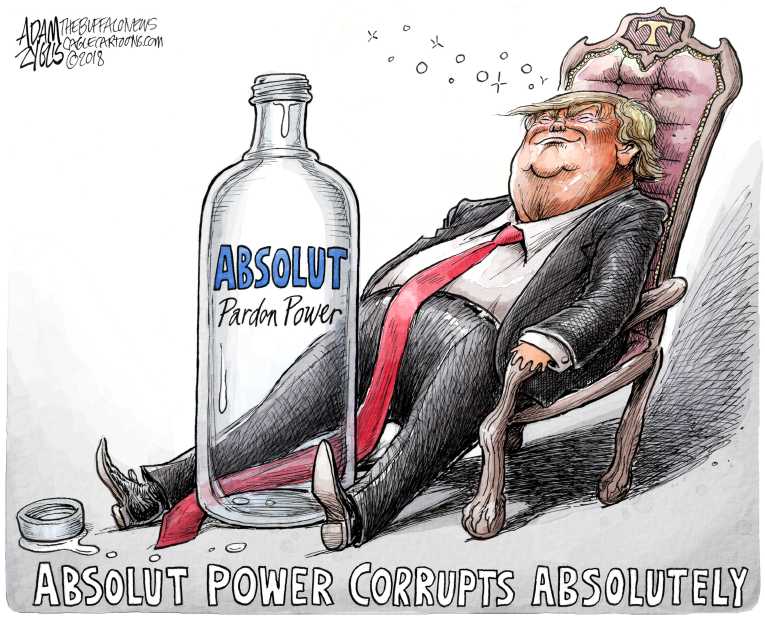 Political/Editorial Cartoon by Adam Zyglis, The Buffalo News on “President Can Pardon Himself”
