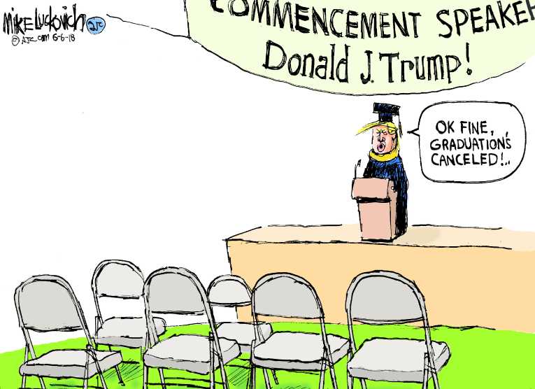 Political/Editorial Cartoon by Mike Luckovich, Atlanta Journal-Constitution on Trump Enacts Tariffs