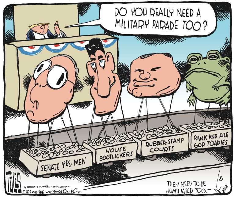 Political/Editorial Cartoon by Tom Toles, Washington Post on GOP Submits to Trump