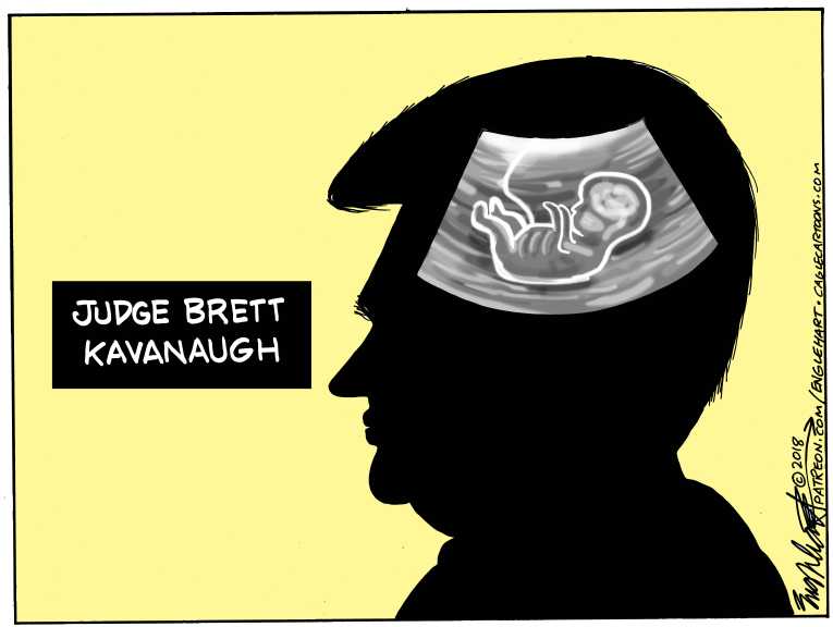 Political/Editorial Cartoon by Bob Englehart, Hartford Courant on Far Right Celebrates Court Pick