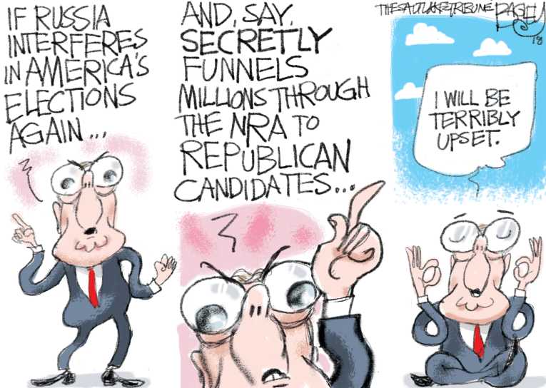 Political/Editorial Cartoon by Pat Bagley, Salt Lake Tribune on Republicans Rally Behind Trump