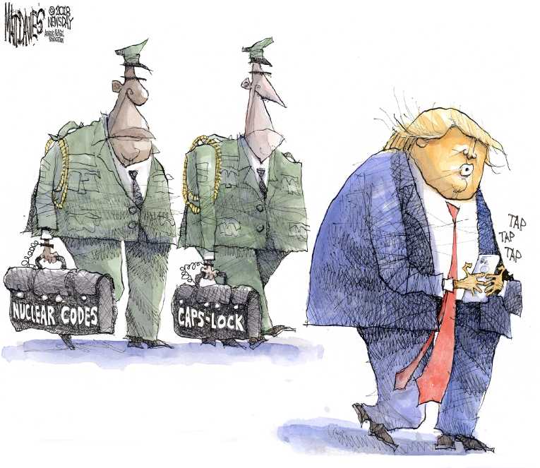 Political/Editorial Cartoon by Matt Davies, Journal News on President Berates Iran