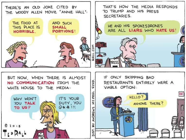 Political/Editorial Cartoon by Ted Rall on Trump Vilifies Press