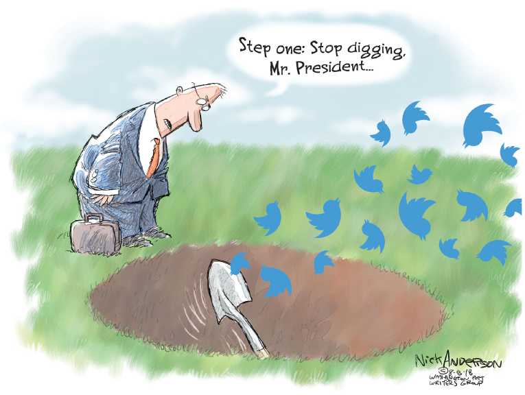 Political/Editorial Cartoon by Nick Anderson, Houston Chronicle on President Unlikely to Testify