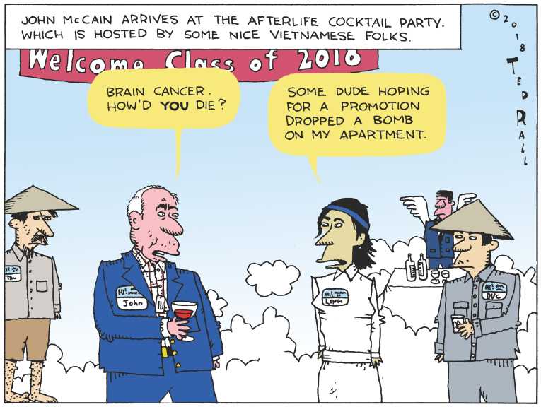 Political/Editorial Cartoon by Ted Rall on McCain Dead at 81