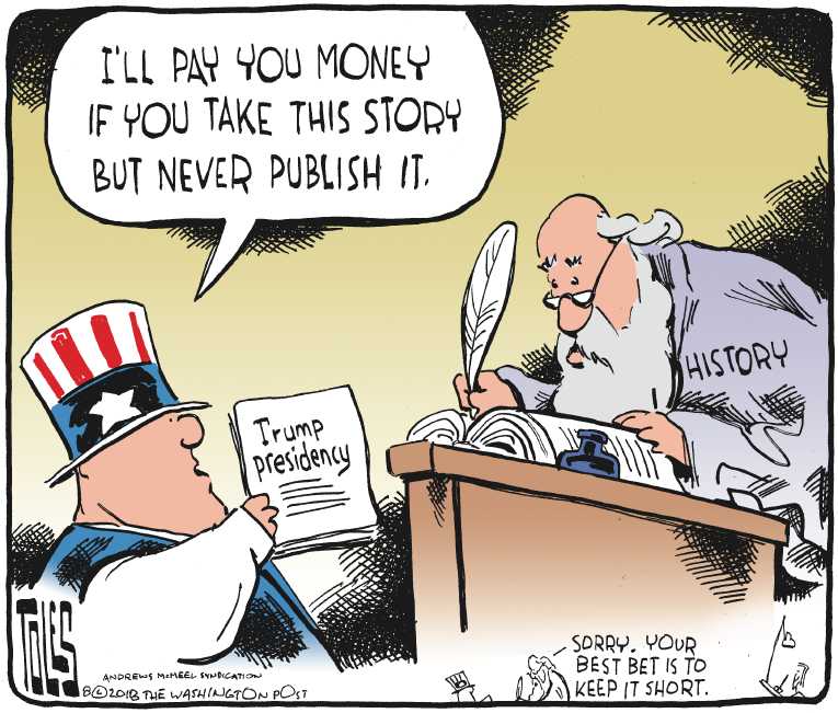 Political/Editorial Cartoon by Tom Toles, Washington Post on Trump Proud of Accomplishments
