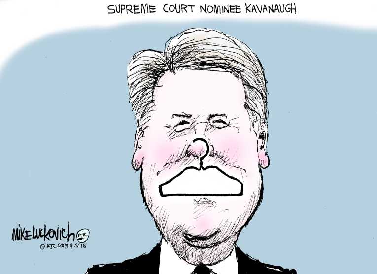 Political/Editorial Cartoon by Mike Luckovich, Atlanta Journal-Constitution on Senate Hearings Begin