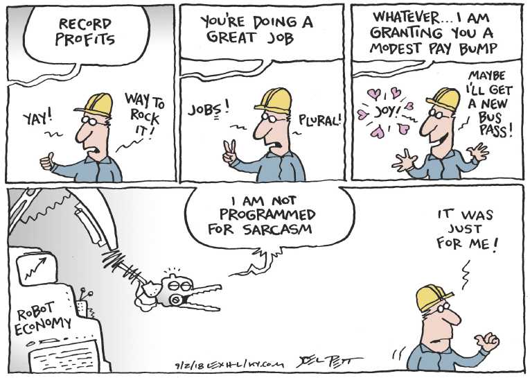 Political/Editorial Cartoon by Joel Pett, Lexington Herald-Leader, CWS/CartoonArts Intl. on Wages Flat