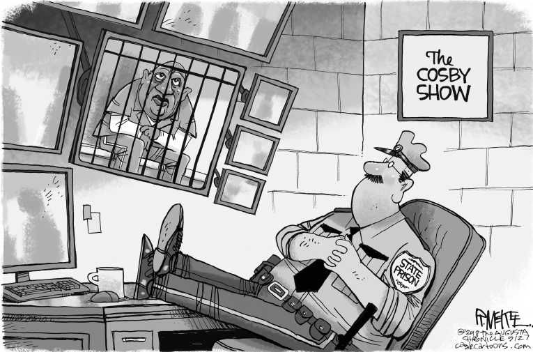 Political/Editorial Cartoon by Rick McKee, The Augusta Chronicle on Cosby Sent to Prison