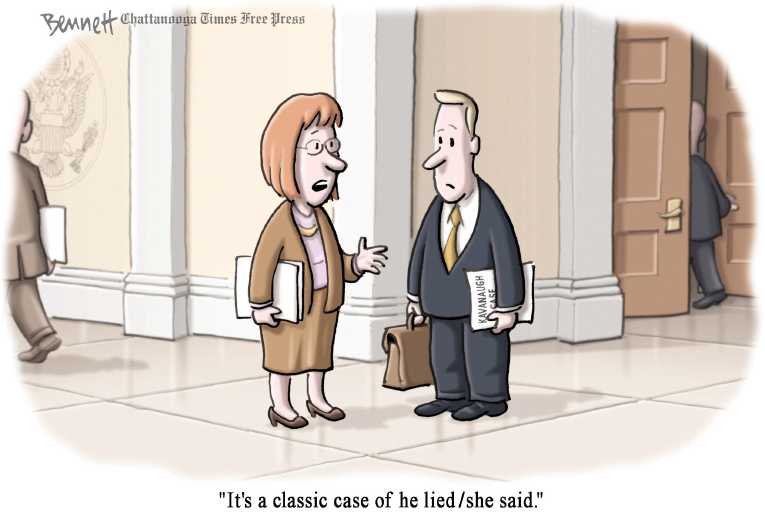 Political/Editorial Cartoon by Clay Bennett, Chattanooga Times Free Press on Multiple Accusers Come Forward