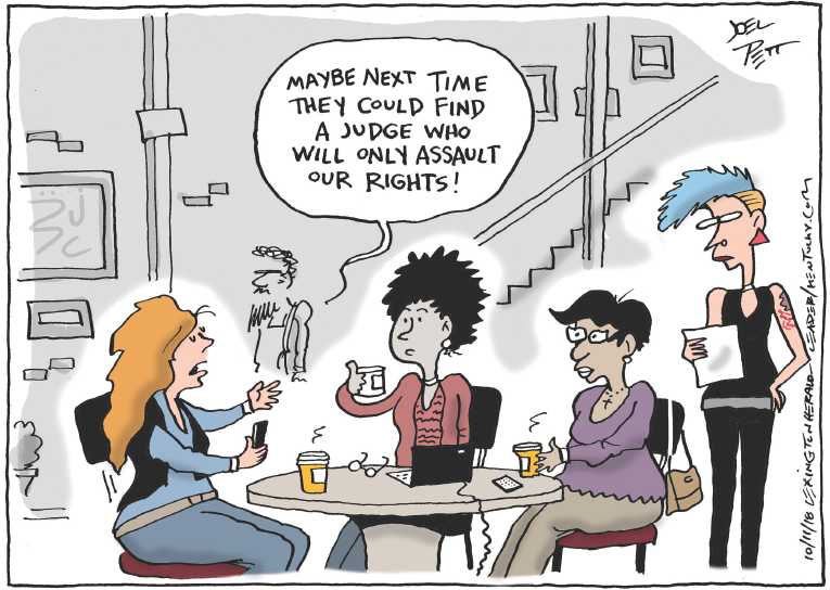 Political/Editorial Cartoon by Joel Pett, Lexington Herald-Leader, CWS/CartoonArts Intl. on Kavanaugh Takes Seat