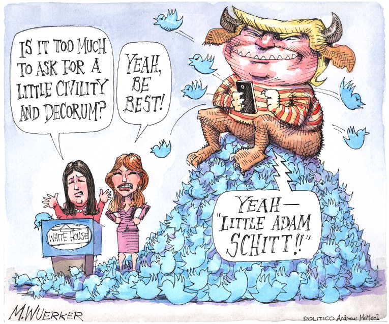 Political/Editorial Cartoon by Matt Wuerker, Politico on War Against Press Escalates