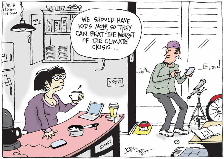 Political/Editorial Cartoon by Joel Pett, Lexington Herald-Leader, CWS/CartoonArts Intl. on President Rejects Climate Report