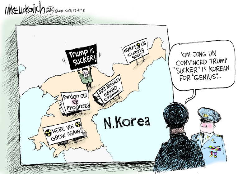 Political/Editorial Cartoon by Mike Luckovich, Atlanta Journal-Constitution on Trump Boasts of Accomplishments
