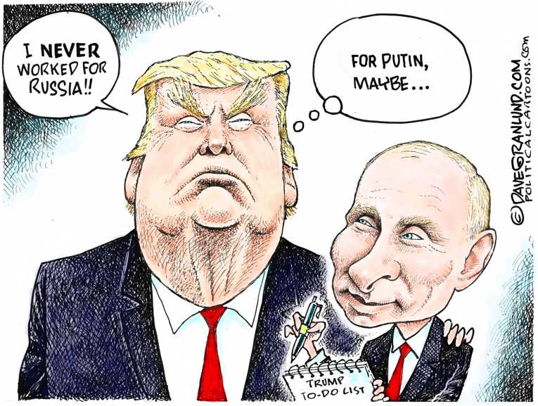 Political/Editorial Cartoon by Dave Granlund on President Destroyed Putin Notes