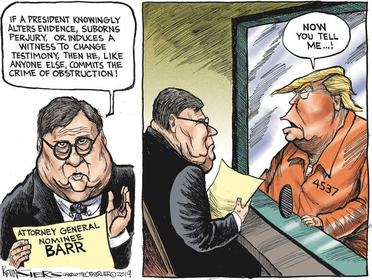 Political/Editorial Cartoon by Kevin Siers, Charlotte Observer on Giuliani Admits Russian Contacts