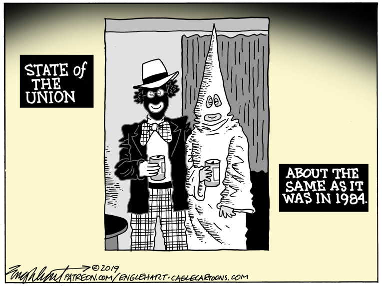Political/Editorial Cartoon by Bob Engelhart, Hartford Courant on Virginia Dems Go Dark