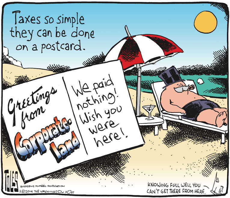 Political/Editorial Cartoon by Tom Toles, Washington Post on Economy for Rich Booming