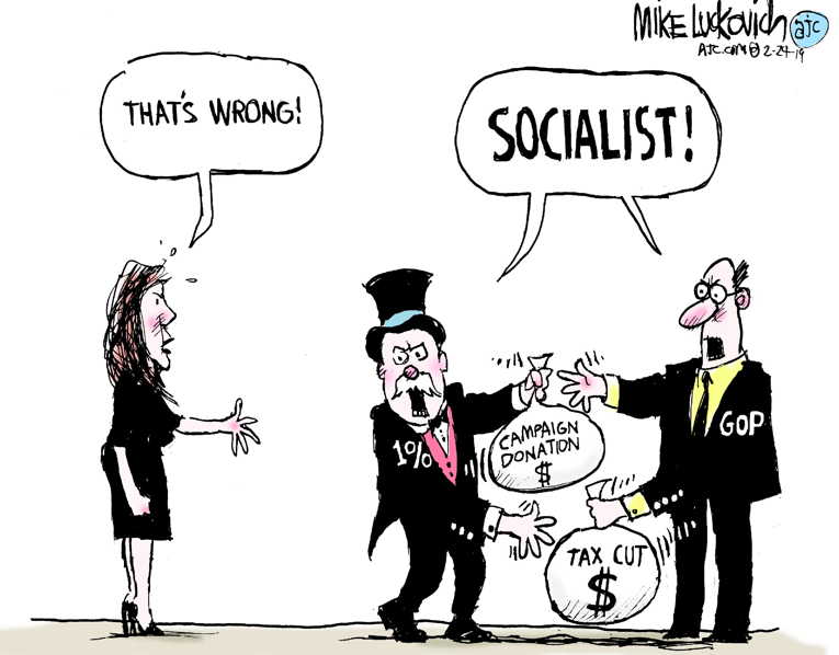 Political/Editorial Cartoon by Mike Luckovich, Atlanta Journal-Constitution on Economy for Rich Booming