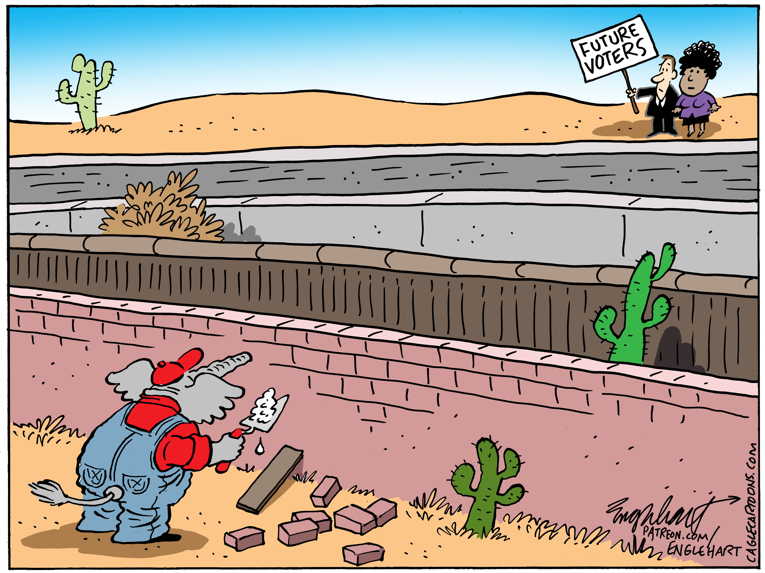 Political/Editorial Cartoon by Bob Englehart, Hartford Courant on GOP Leaders Blast Democrats
