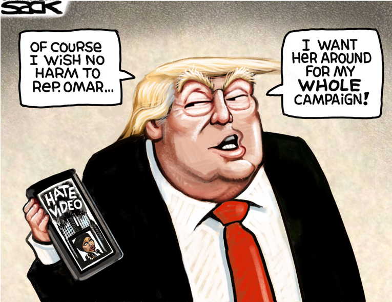Political/Editorial Cartoon by Steve Sack, Minneapolis Star Tribune on Trump Refusing to Cooperate