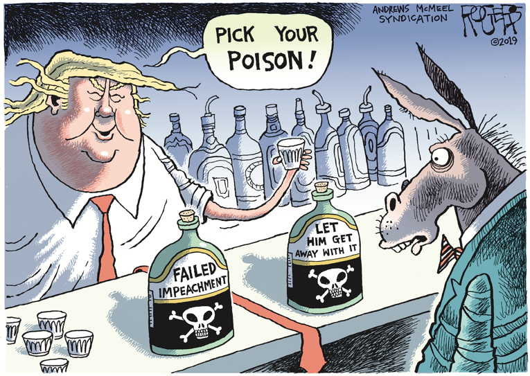 Political/Editorial Cartoon by Rob Rogers on Dems Contemplate Impeachment