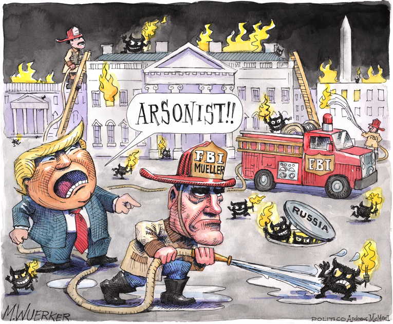 Political/Editorial Cartoon by Matt Wuerker, Politico on Trump, GOP Go to the Mat