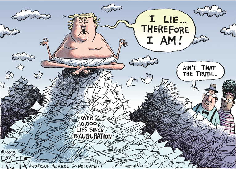 Political/Editorial Cartoon by Rob Rogers on President Eyes 2020 Election