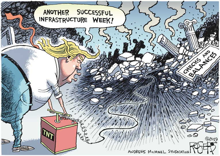 Political/Editorial Cartoon by Rob Rogers on Trump Channels Nixon