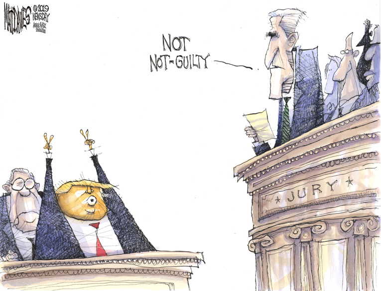 Political/Editorial Cartoon by Matt Davies, Journal News on Growing Calls for Impeachment