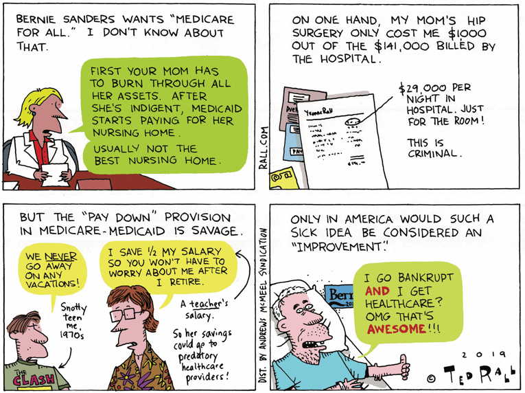 Political/Editorial Cartoon by Ted Rall on Pelosi Afraid