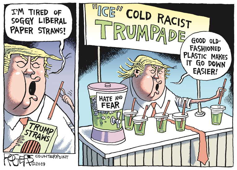 Political/Editorial Cartoon by Rob Rogers on Trump Rallies His Base