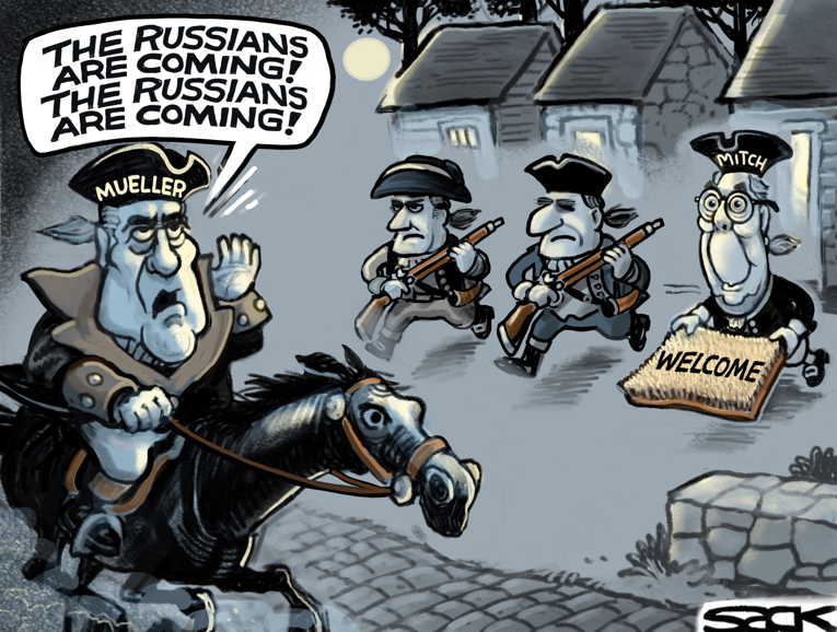 Political/Editorial Cartoon by Steve Sack, Minneapolis Star Tribune on Mitch Rejects Election Protections