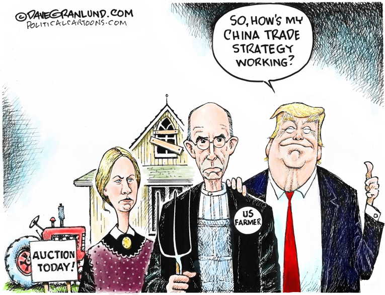 Political/Editorial Cartoon by Dave Granlund on President Proud of Performance