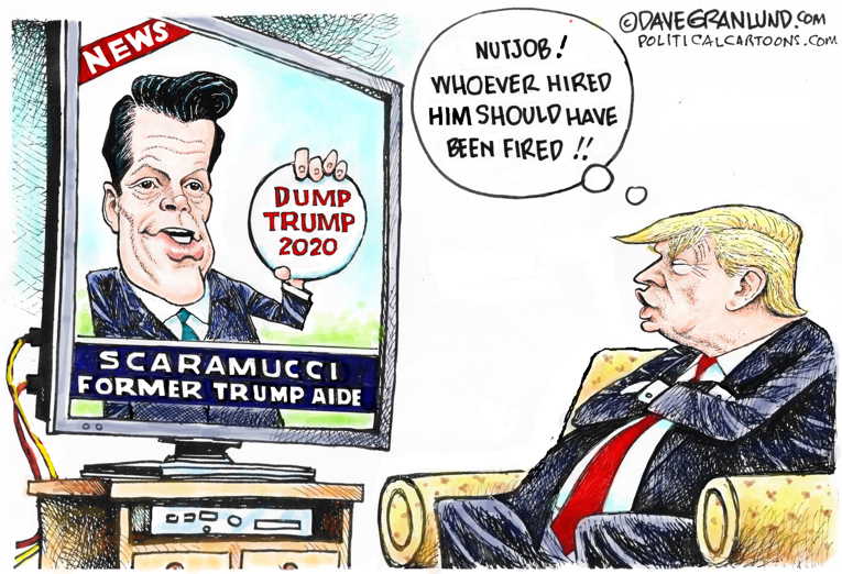 Political/Editorial Cartoon by Dave Granlund on Trump’s Approval Ratings Fall