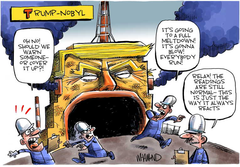 Political/Editorial Cartoon by Dave Whamond, Canada, PoliticalCartoons.com on Trump’s Approval Ratings Fall