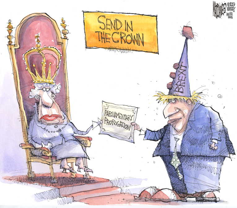 Political/Editorial Cartoon by Matt Davies, Journal News on Johnson Suspends Parliament