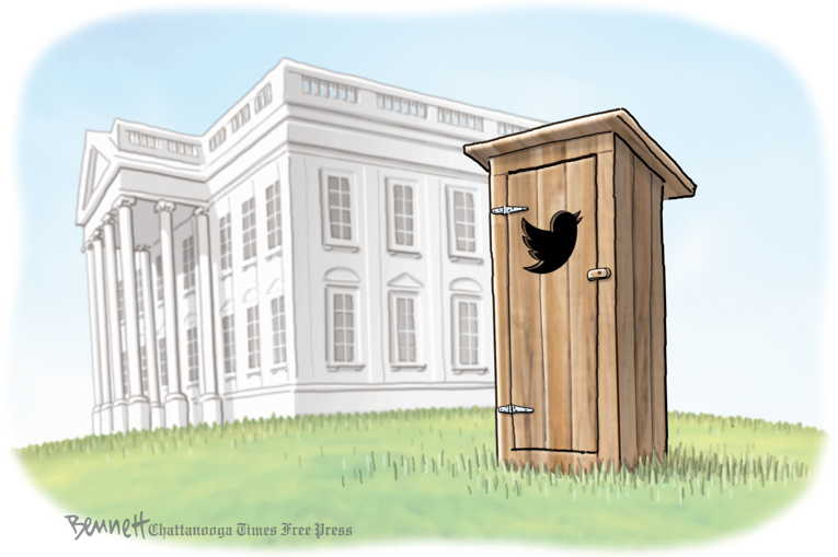 Political/Editorial Cartoon by Clay Bennett, Chattanooga Times Free Press on Trump Touts Size of Hurricane