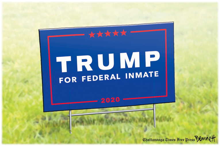 Political/Editorial Cartoon by Clay Bennett, Chattanooga Times Free Press on Trump Touts Size of Hurricane