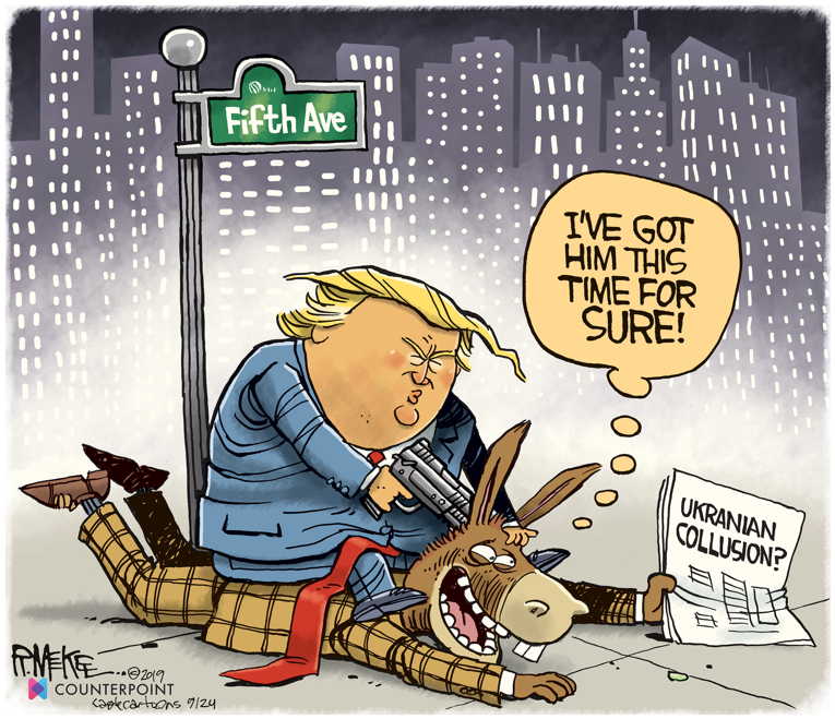 Political/Editorial Cartoon by Rick McKee, The Augusta Chronicle on Democrats Move on Impeachment
