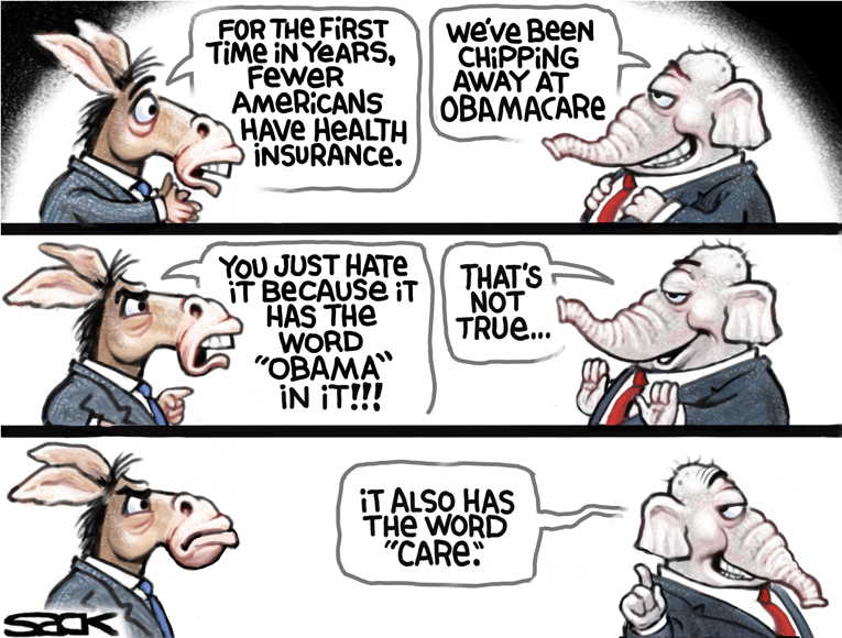 Political/Editorial Cartoon by Steve Sack, Minneapolis Star Tribune on GOP Lauds Economy
